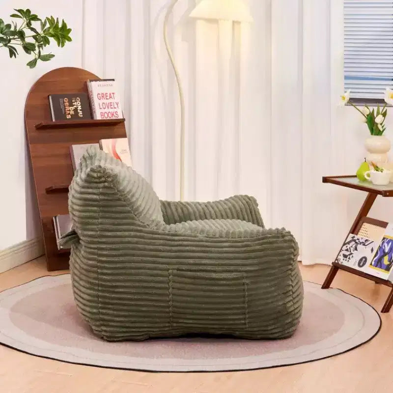 400LB Capacity Bean Bag Chair, Oversized Corduroy Lounger Beanbag Chair with Armrests, High-Resilience Foam for Adults & Teens