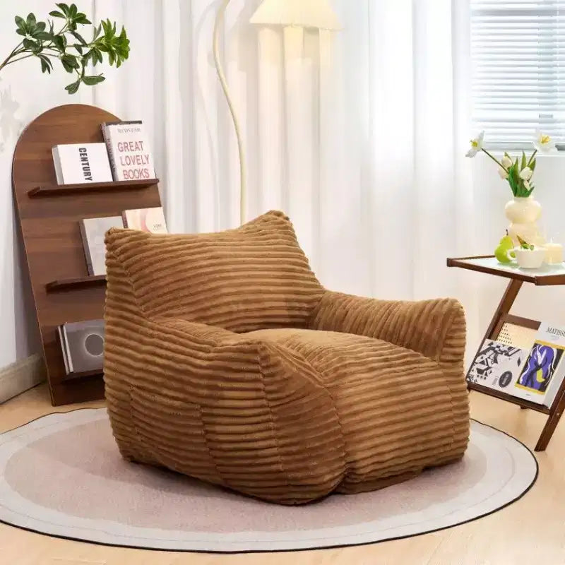 400LB Capacity Bean Bag Chair, Oversized Corduroy Lounger Beanbag Chair with Armrests, High-Resilience Foam for Adults & Teens