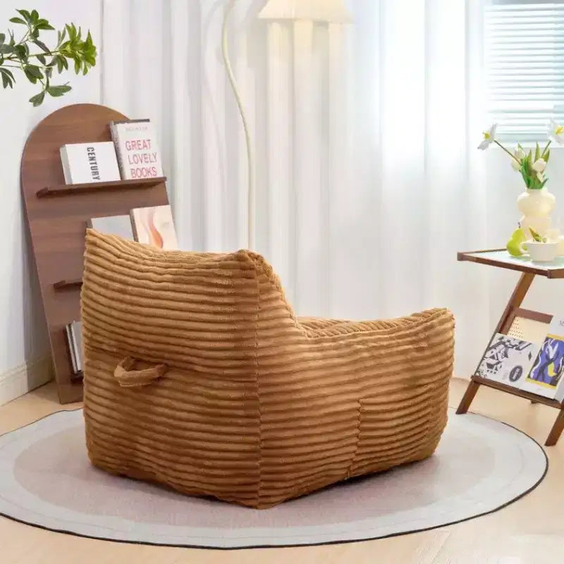 400LB Capacity Bean Bag Chair, Oversized Corduroy Lounger Beanbag Chair with Armrests, High-Resilience Foam for Adults & Teens