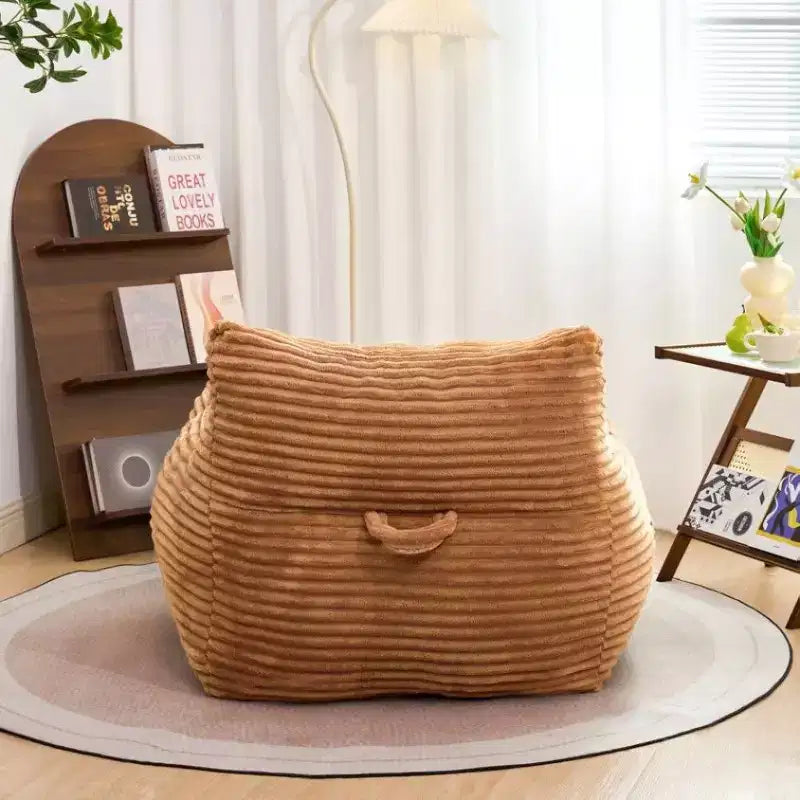400LB Capacity Bean Bag Chair, Oversized Corduroy Lounger Beanbag Chair with Armrests, High-Resilience Foam for Adults & Teens
