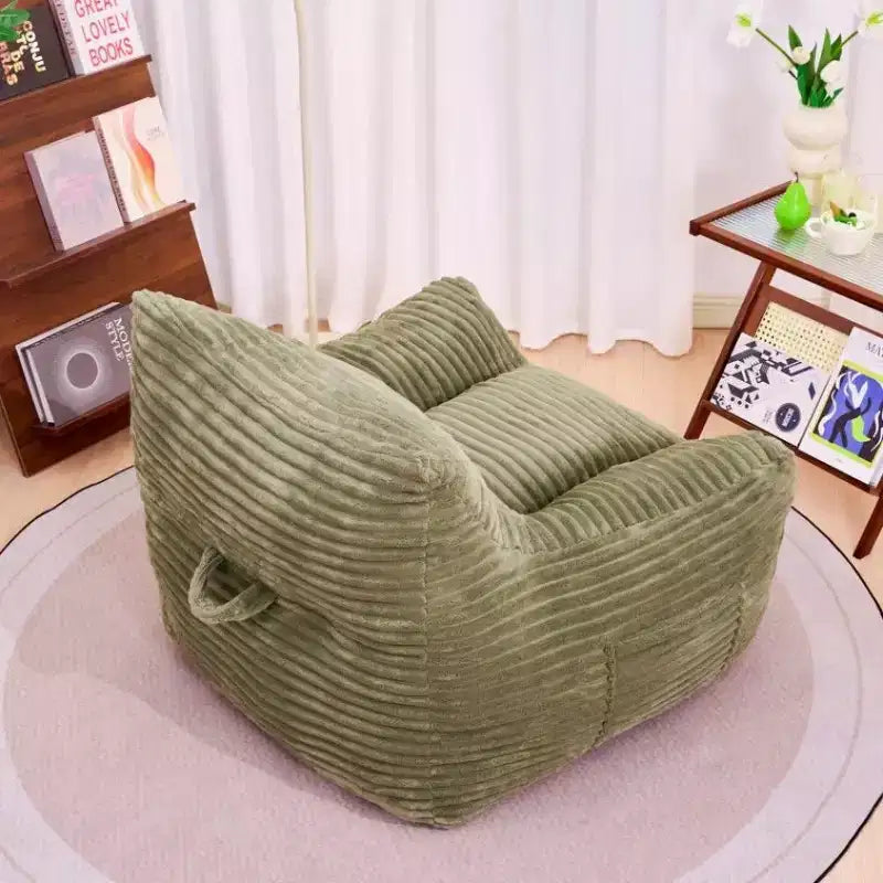 400LB Capacity Bean Bag Chair, Oversized Corduroy Lounger Beanbag Chair with Armrests, High-Resilience Foam for Adults & Teens