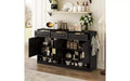 Farmhouse Sideboard Cabinet with 3 Drawers & 4 Doors, Multi-Functional Storage Buffet Cabinet with Adjustable Shelf, Kitchen Pantry Cabinet
