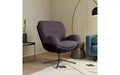 360 Swivel Chair Ergonomic Office Chair, Chenille & Faux Leather Home Office Desk Chair with Black Metal Base, Modern Vanity Chair
