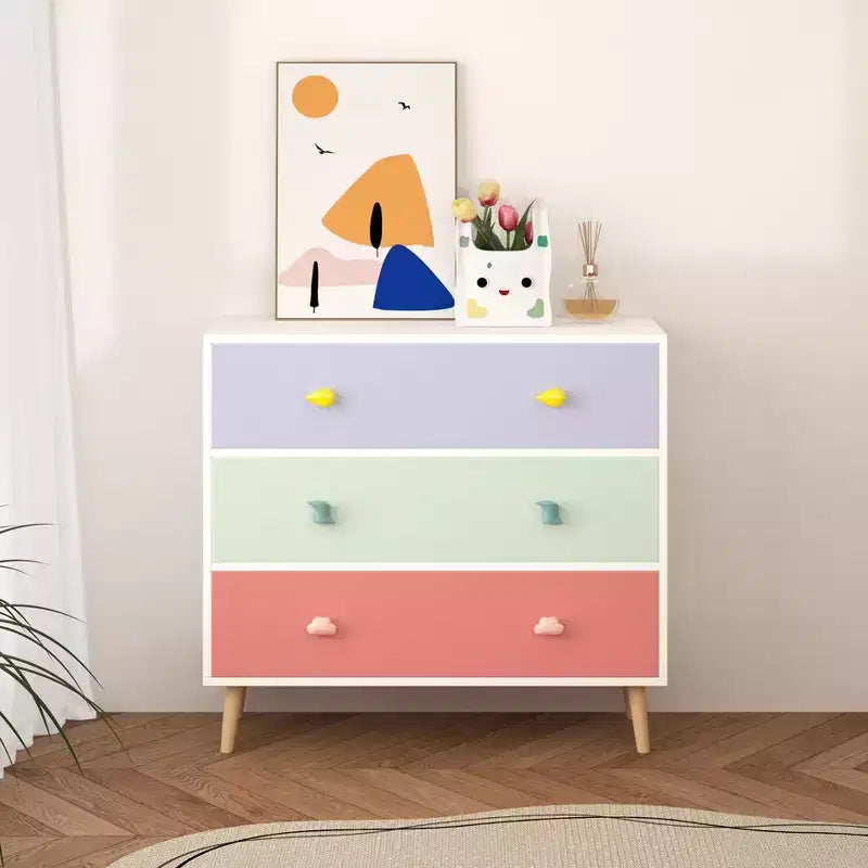 Kids 3 Drawer Dresser, Baby Nightstand for Bedroom, Storage Cabinet for Toddler Child for Living Room, Toddler Room, Nursery, Closet, Apartment