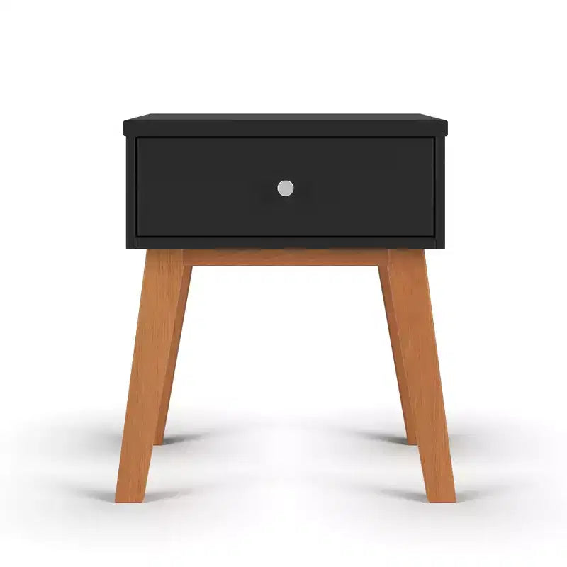 1 Drawer Nightstand for Nursery or Bedroom, Large Storage Drawer, Made of Sturdy Pinewood, Non-Toxic, Baby Safe Finish
