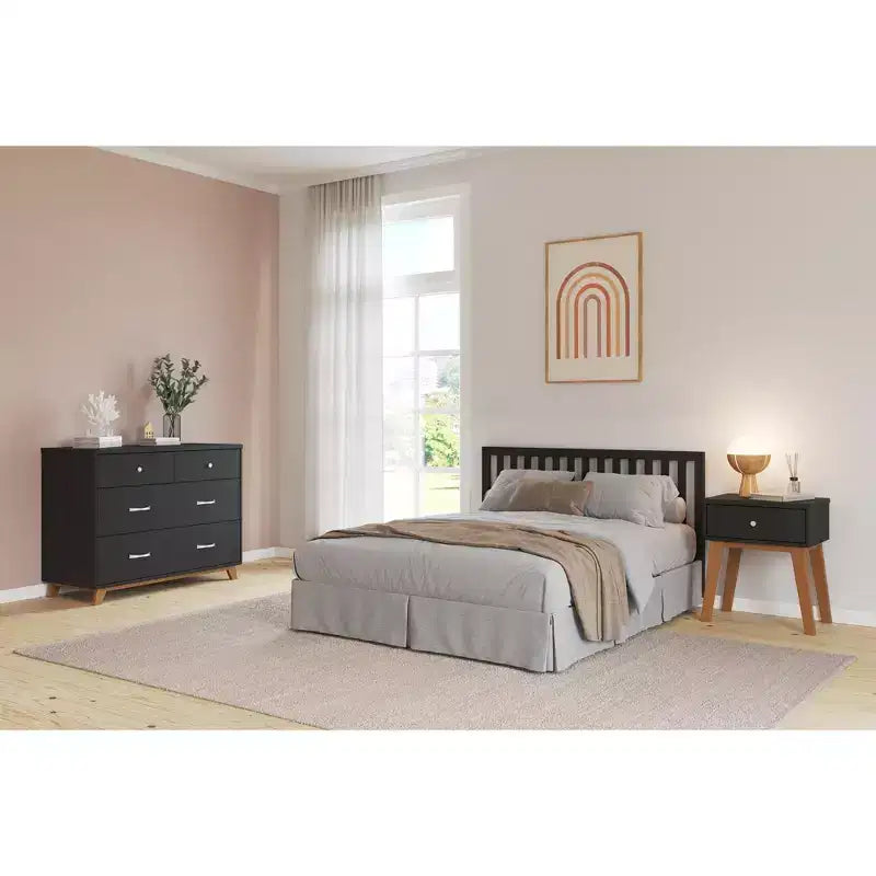 1 Drawer Nightstand for Nursery or Bedroom, Large Storage Drawer, Made of Sturdy Pinewood, Non-Toxic, Baby Safe Finish