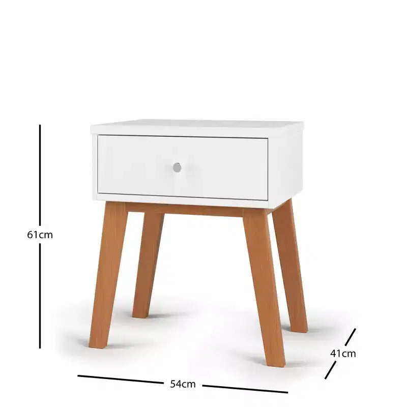 1 Drawer Nightstand for Nursery or Bedroom, Large Storage Drawer, Made of Sturdy Pinewood, Non-Toxic, Baby Safe Finish