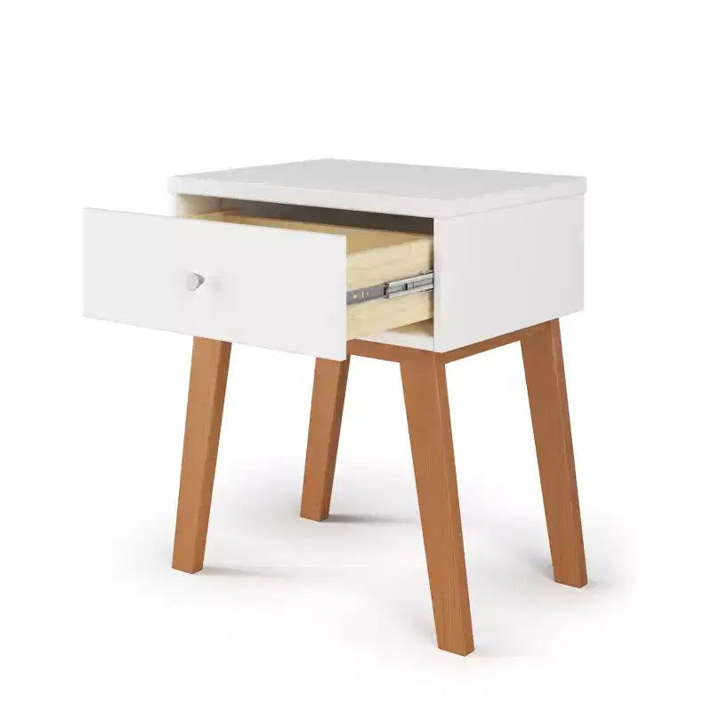 1 Drawer Nightstand for Nursery or Bedroom, Large Storage Drawer, Made of Sturdy Pinewood, Non-Toxic, Baby Safe Finish