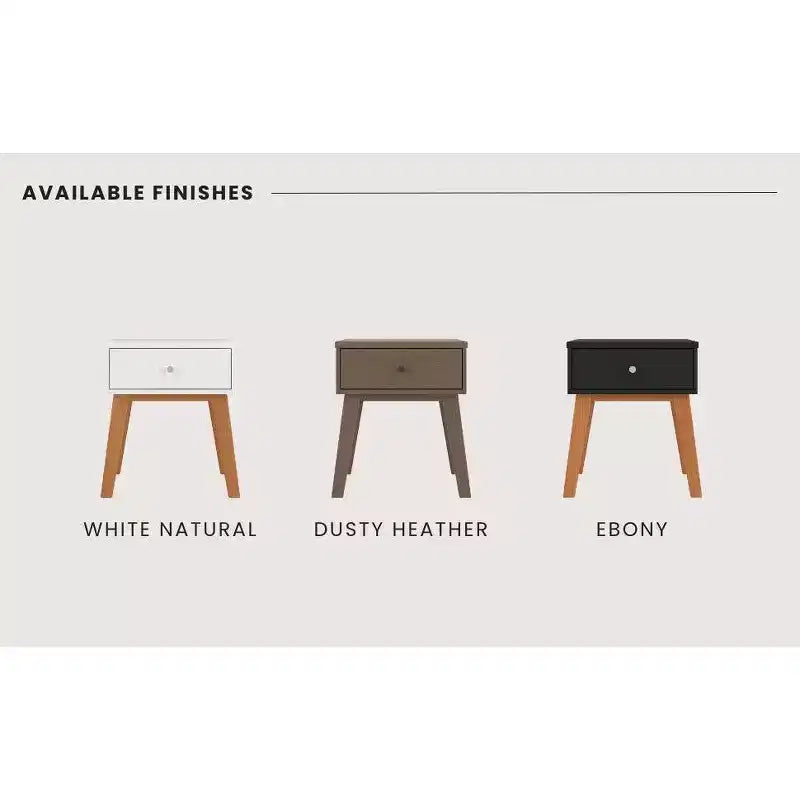 1 Drawer Nightstand for Nursery or Bedroom, Large Storage Drawer, Made of Sturdy Pinewood, Non-Toxic, Baby Safe Finish