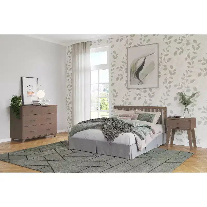 1 Drawer Nightstand for Nursery or Bedroom, Large Storage Drawer, Made of Sturdy Pinewood, Non-Toxic, Baby Safe Finish