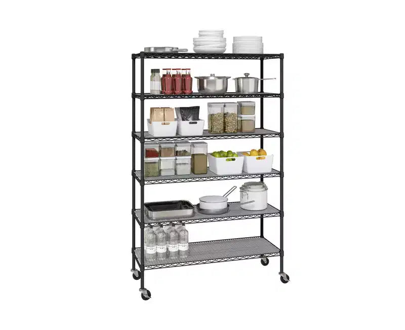 6-Tier NSF 48 x 18 Steel Wire Shelving Storage System