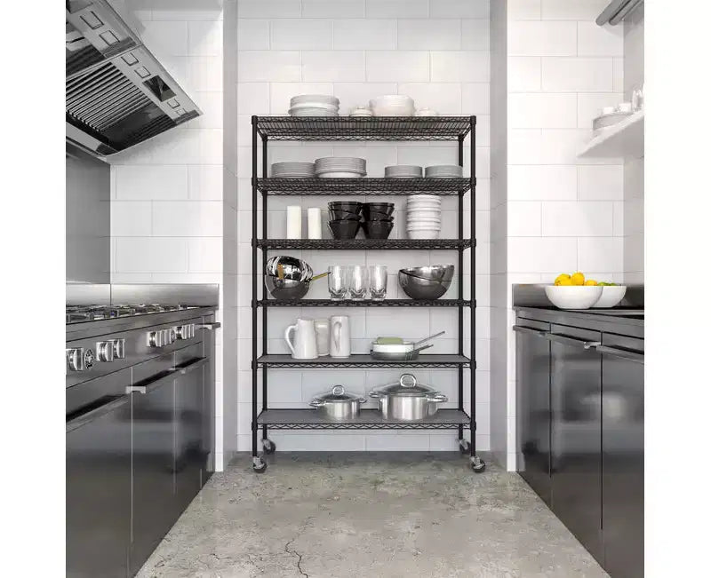 6-Tier NSF 48 x 18 Steel Wire Shelving Storage System