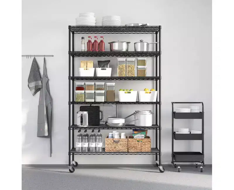 6-Tier NSF 48 x 18 Steel Wire Shelving Storage System