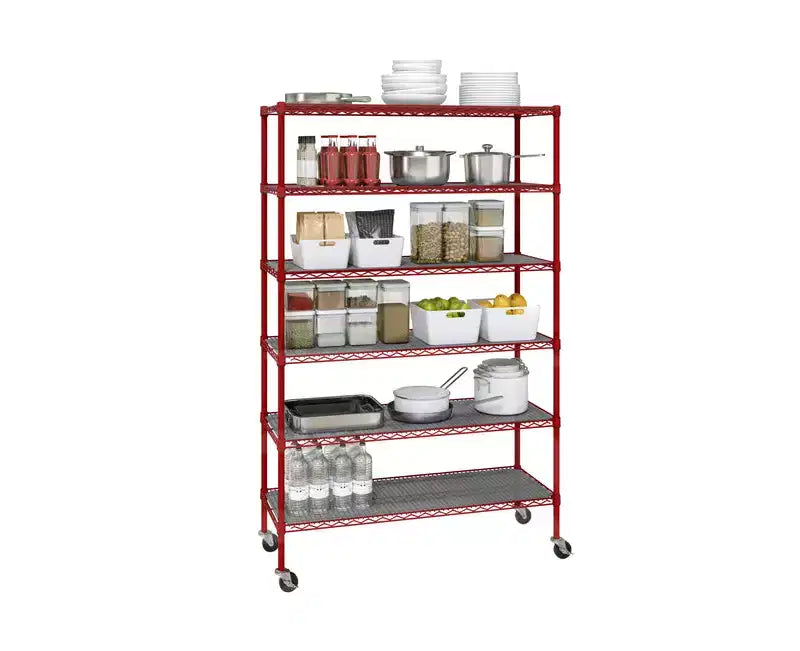 6-Tier NSF 48 x 18 Steel Wire Shelving Storage System
