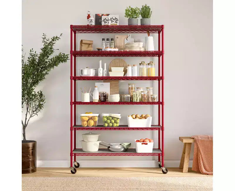 6-Tier NSF 48 x 18 Steel Wire Shelving Storage System