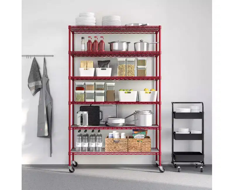 6-Tier NSF 48 x 18 Steel Wire Shelving Storage System