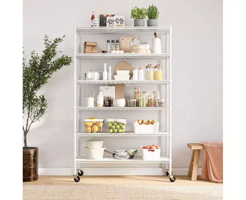 6-Tier NSF 48 x 18 Steel Wire Shelving Storage System