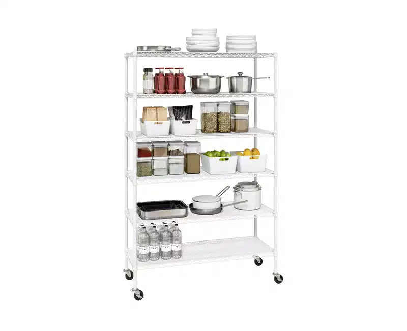 6-Tier NSF 48 x 18 Steel Wire Shelving Storage System