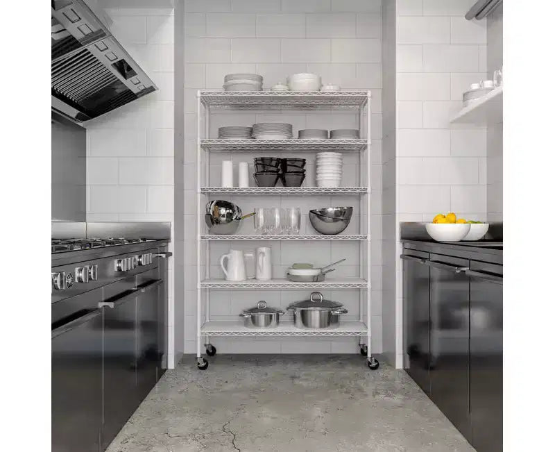 6-Tier NSF 48 x 18 Steel Wire Shelving Storage System