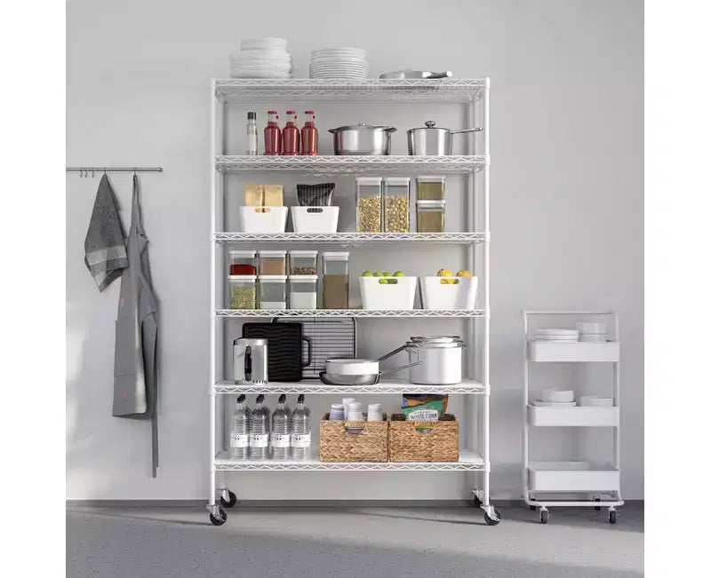 6-Tier NSF 48 x 18 Steel Wire Shelving Storage System