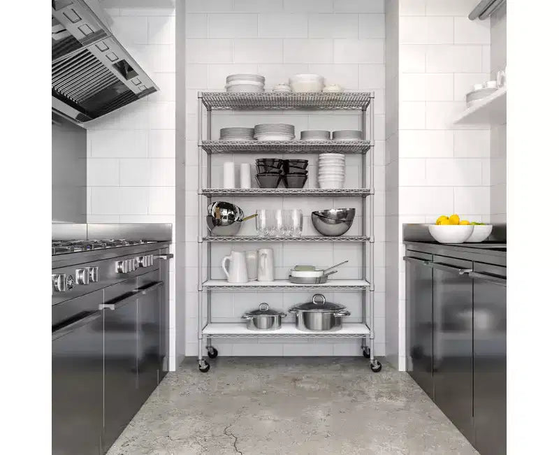 6-Tier NSF 48 x 18 Steel Wire Shelving Storage System