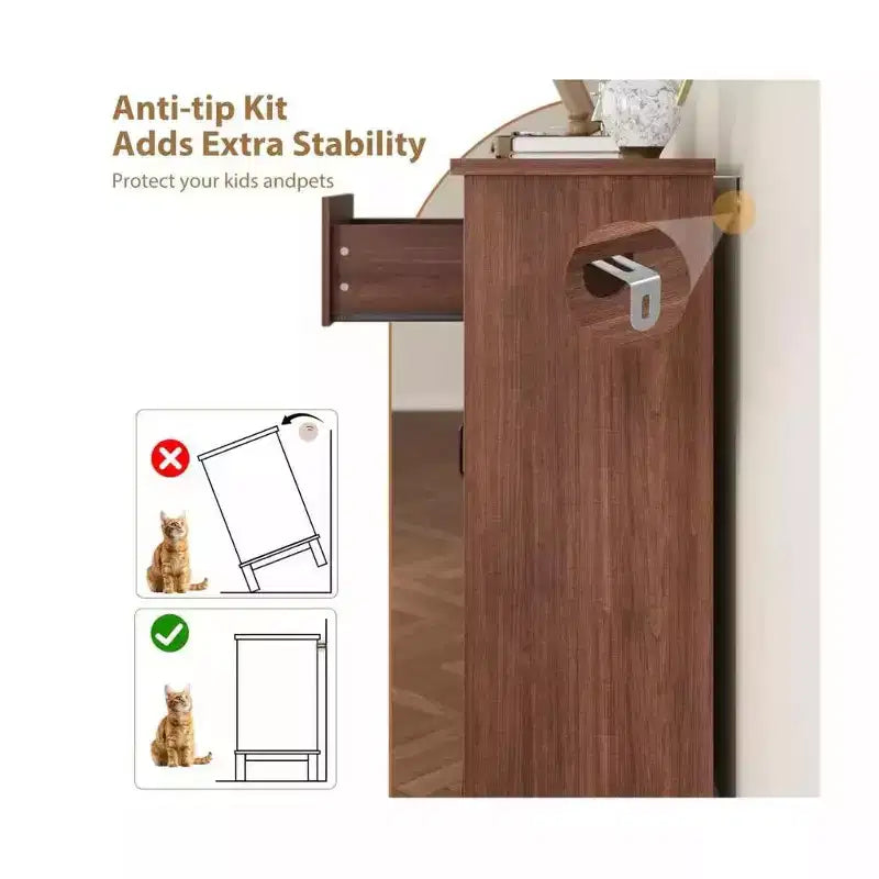 45.7 Dresser with 4 Drawers & Door,Freestanding Vertical Storage Closet Chest for Bedroom Organization,Walnut