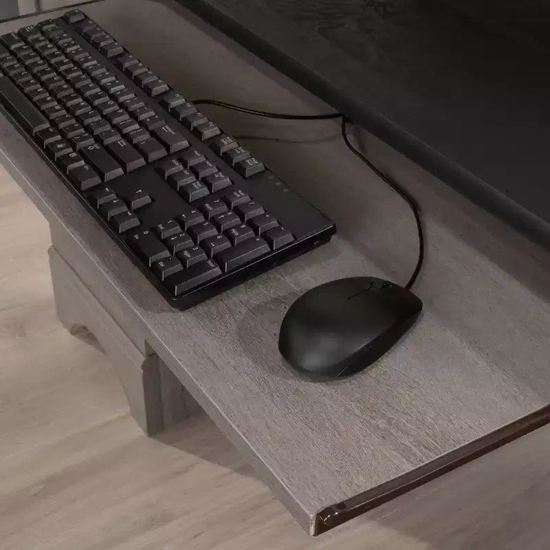 59.45 Computer Desk, Office Desk with Slide-Out Keyboard Tray, 2 Drawers and 1 Cabinet, Writing Desk for Home Office, Study, Game Room