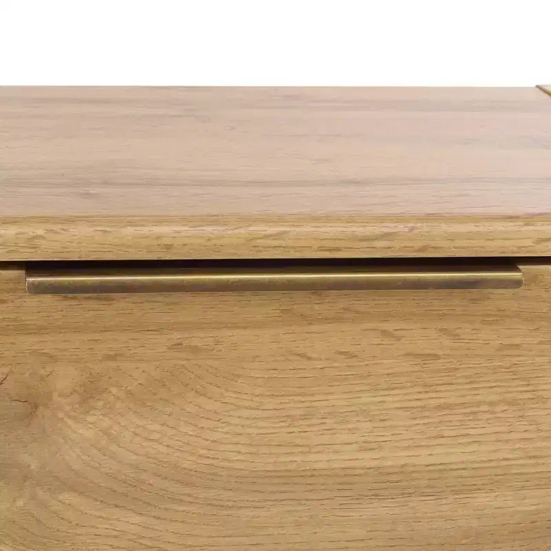 2 Drawer Nightstand - NST3109 - Oak/Brass