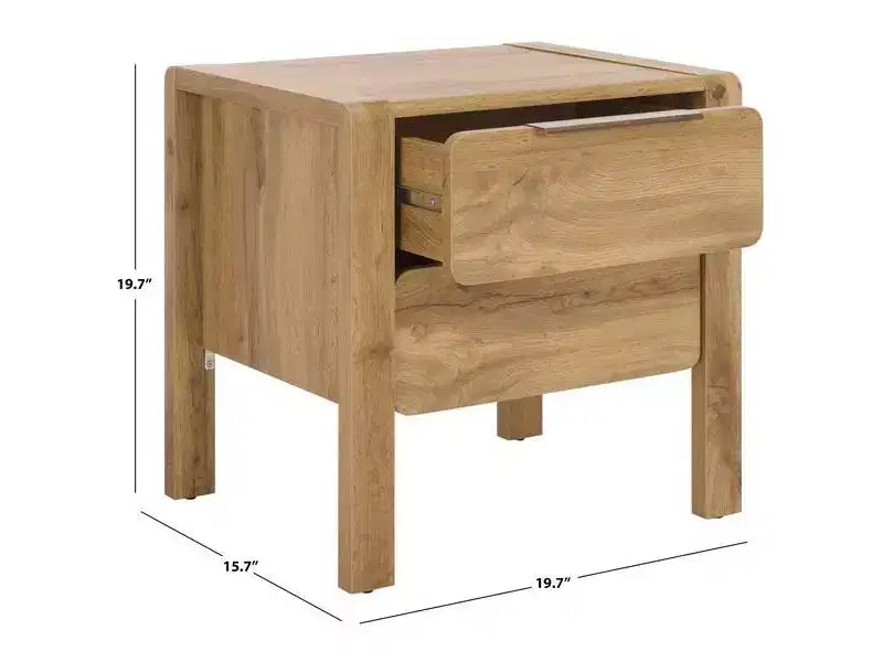 2 Drawer Nightstand - NST3109 - Oak/Brass