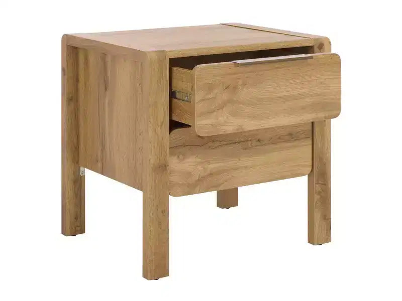 2 Drawer Nightstand - NST3109 - Oak/Brass
