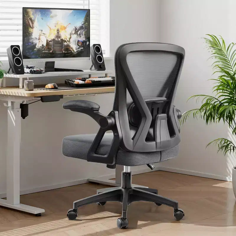 Ergonomic Office Chair, Mesh Computer Desk Chair with Adjustable Back Lumbar Support and Armrests, Black