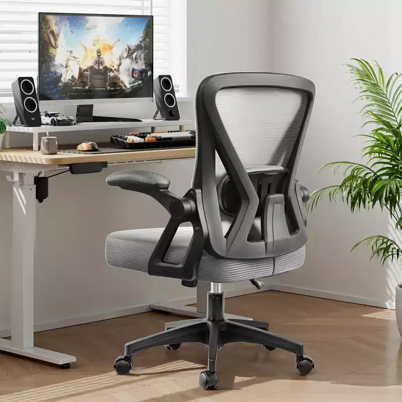 Ergonomic Office Chair, Mesh Computer Desk Chair with Adjustable Back Lumbar Support and Armrests, Black
