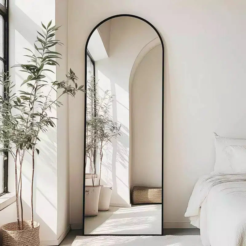71X26 Inch Arched Full Length Mirror, Standing Hanging Leaning Wall Full Body Mirror