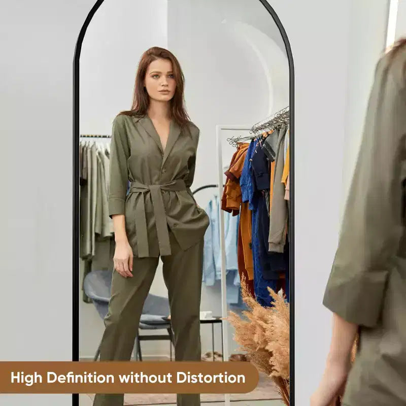 71X26 Inch Arched Full Length Mirror, Standing Hanging Leaning Wall Full Body Mirror