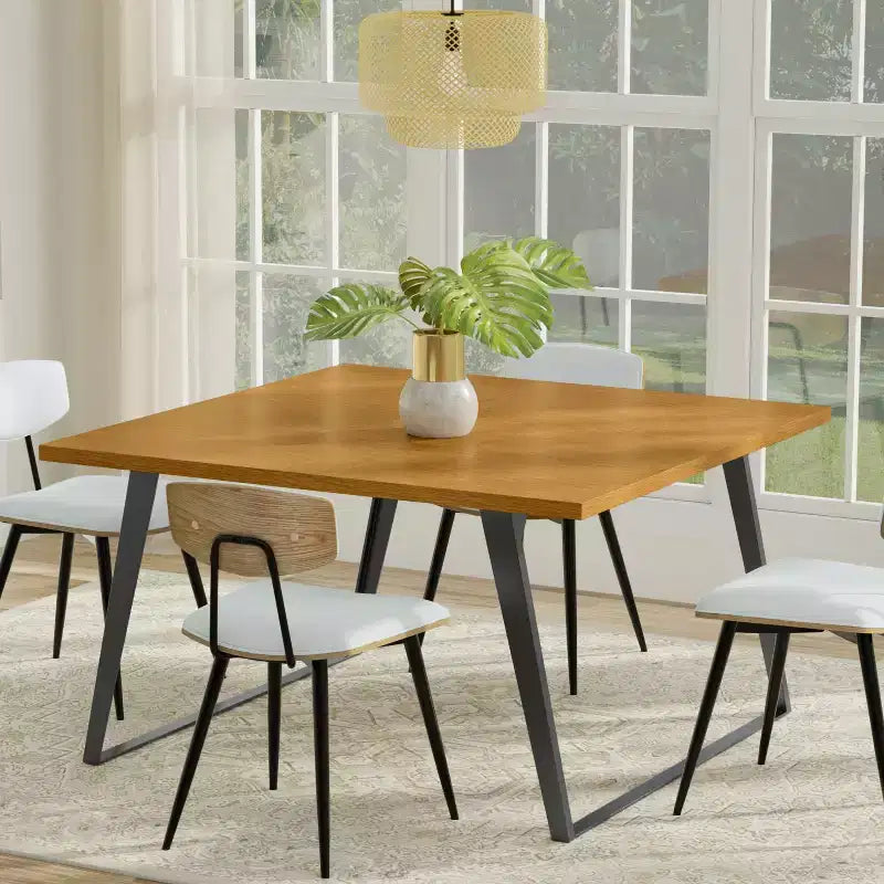 54 inch x 54 inch Square Modern Industrial Square Dining Table