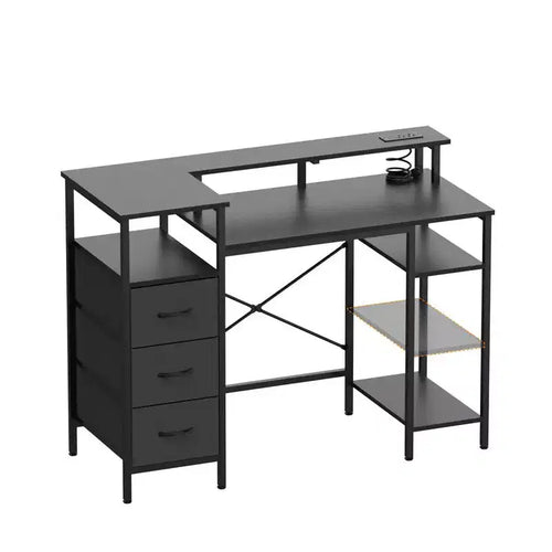 47.2'' Modern Computer Desk With Charging Station & Storage Drawers