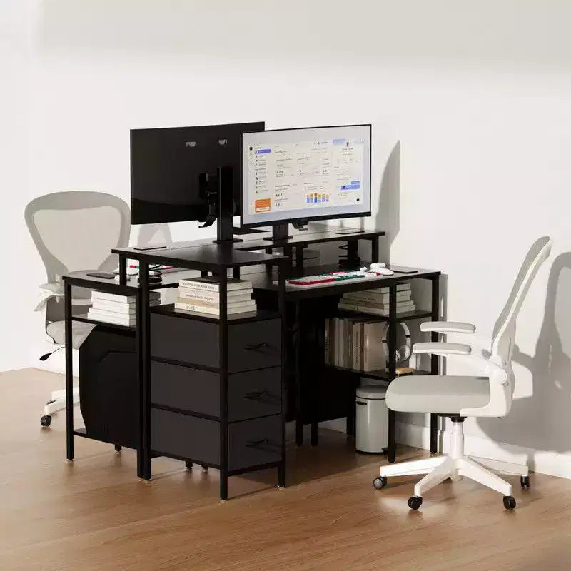 47.2'' Modern Computer Desk With Charging Station & Storage Drawers