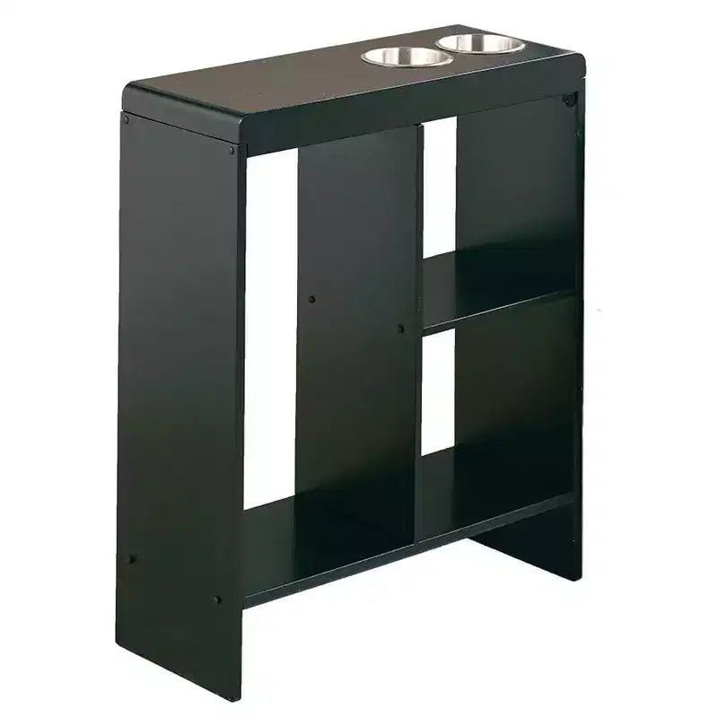 Side End Table with Drink Holders, Storage Shelves, Magazine Holder