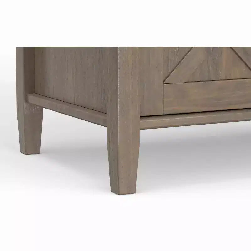 SOLID WOOD 44 inch Wide Transitional Entryway Storage Bench in Smoky Brown