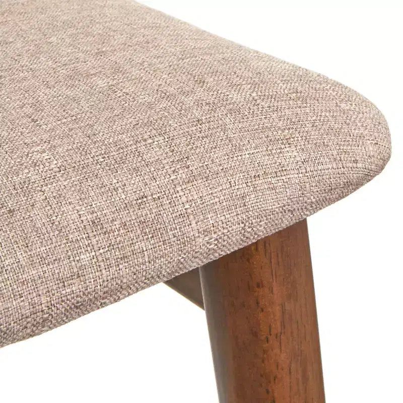 Newington Mid Century Modern Counter Height Barstools Walnut: Mocha Linen, Rubberwood Legs
