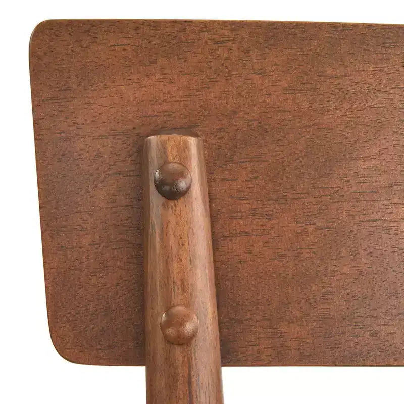 Newington Mid Century Modern Counter Height Barstools Walnut: Mocha Linen, Rubberwood Legs