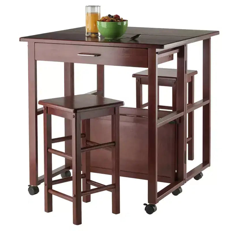 Extendable Dining Table Space Saver Walnut