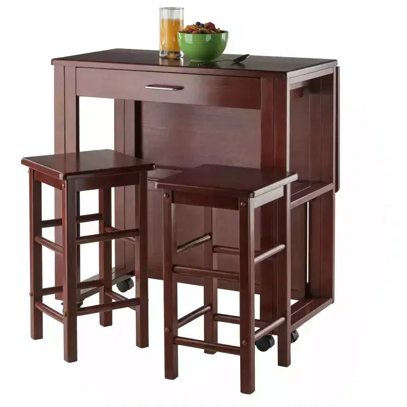 Extendable Dining Table Space Saver Walnut