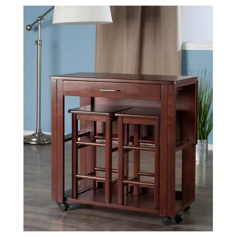 Extendable Dining Table Space Saver Walnut