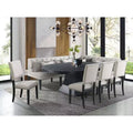 Oval Extendable Dining Table Dark Oak: Modern Pedestal, Seats Up to 8, 2 Leaves