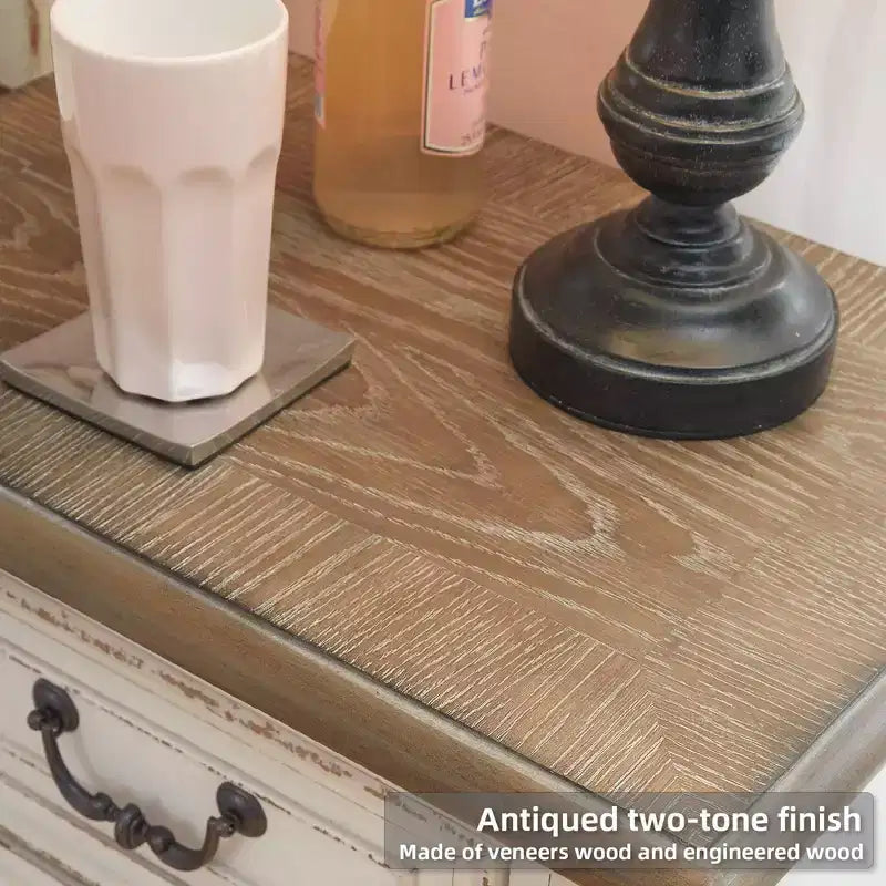 One Drawer Nightstand Chipped White