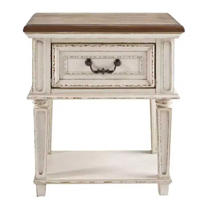 One Drawer Nightstand Chipped White