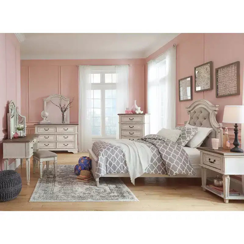 One Drawer Nightstand Chipped White