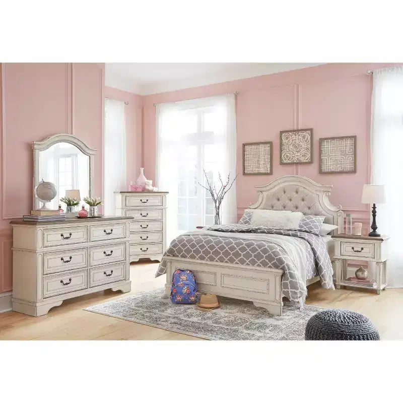 One Drawer Nightstand Chipped White