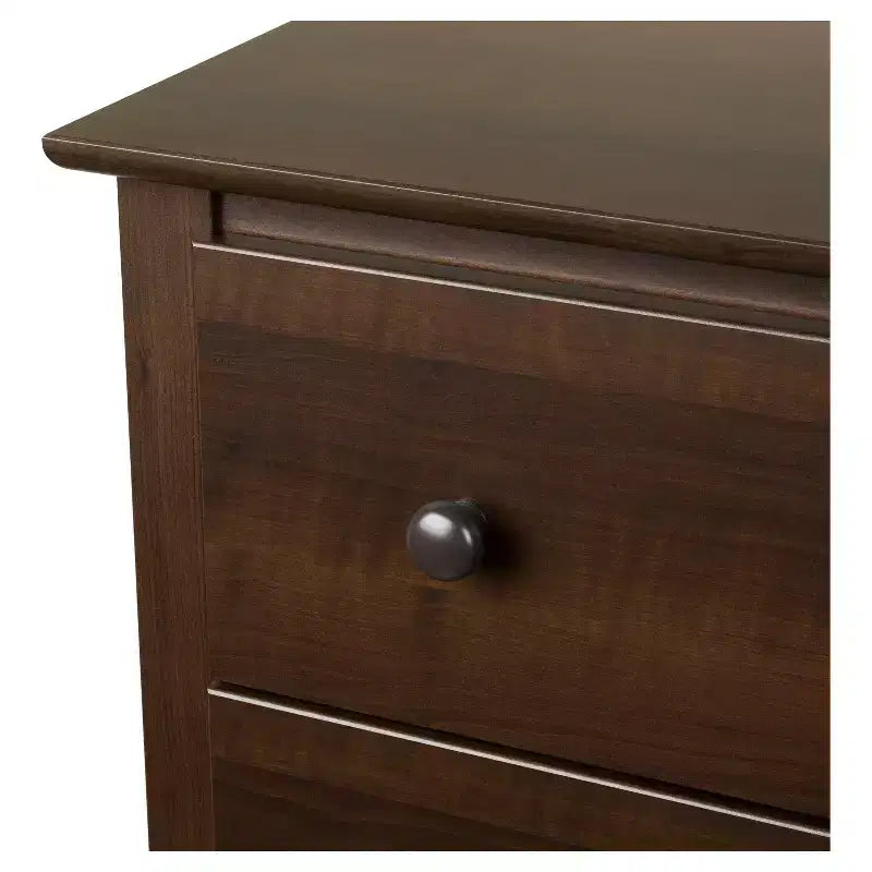 Nightstand - Espresso: Wood Composite, 3 Storage Drawers, Bedroom Furniture